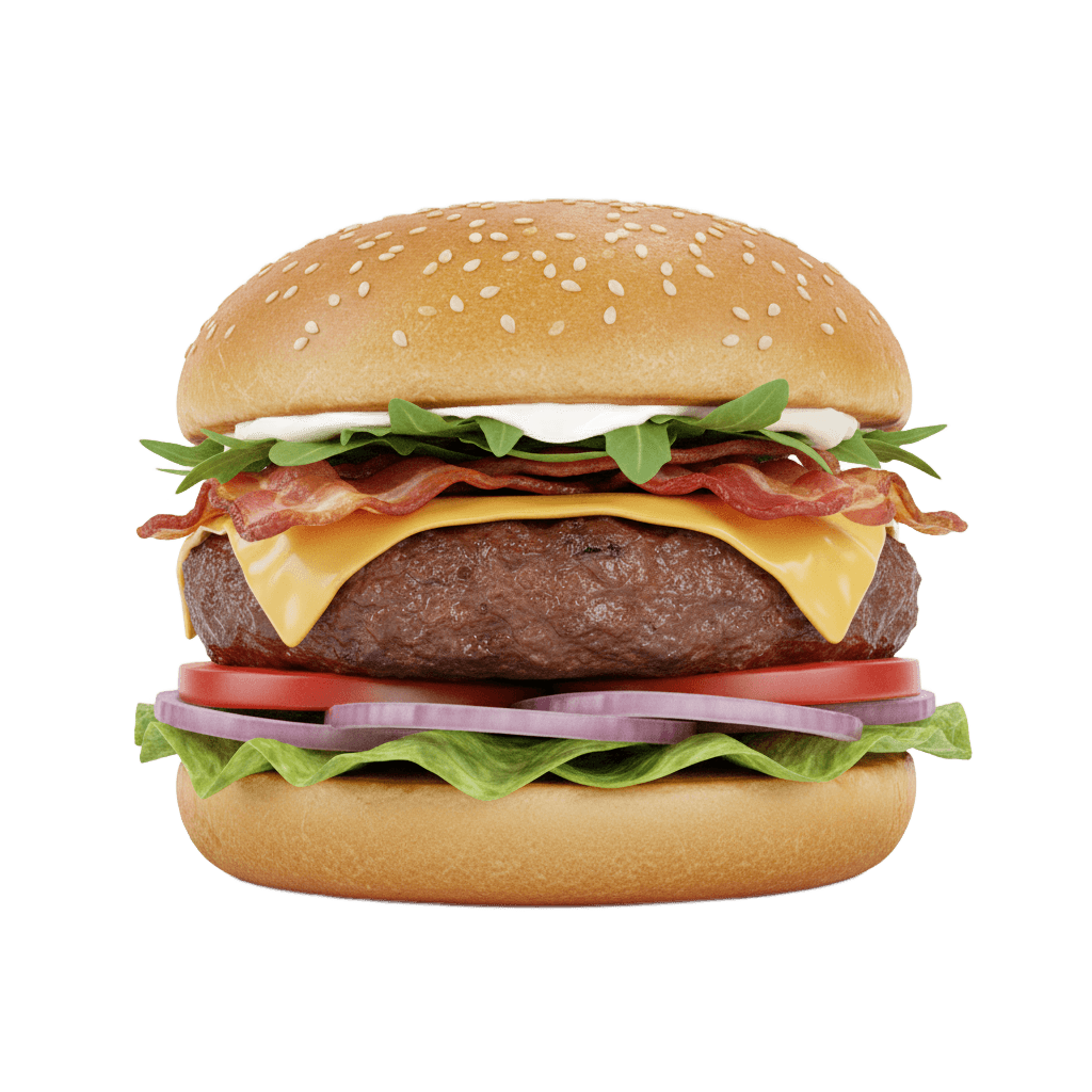 Photorealistic double cheeseburger inventory icon
