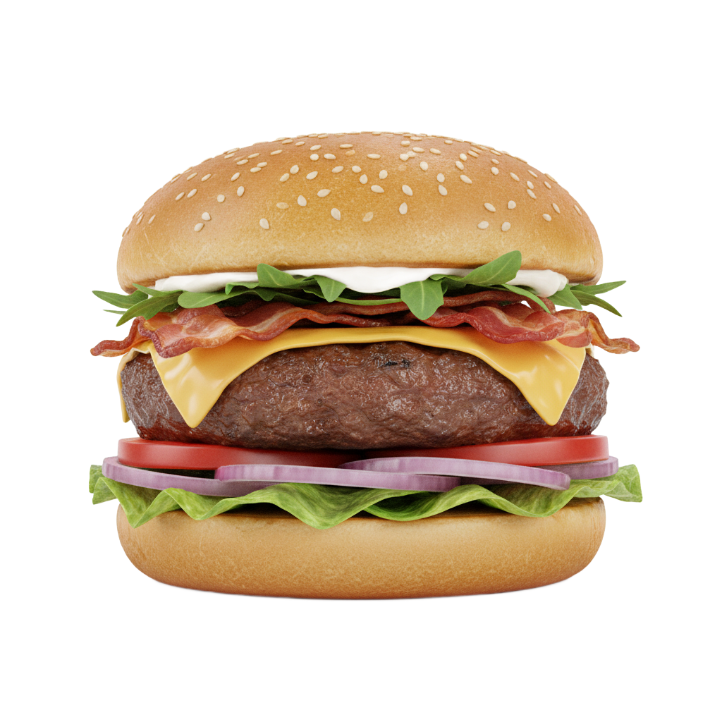 Create a gourmet burger with fresh ingredients and appetizing presentation