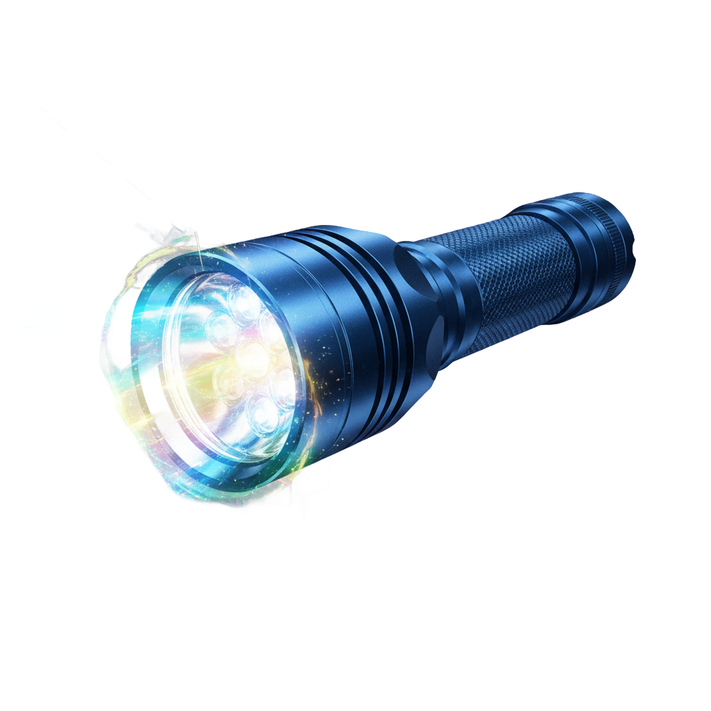 Create a tactical flashlight with aluminum body and bright LED beam